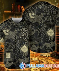 Chicago White Sox Harry Potter The Marauders Map Baseball Jersey Black