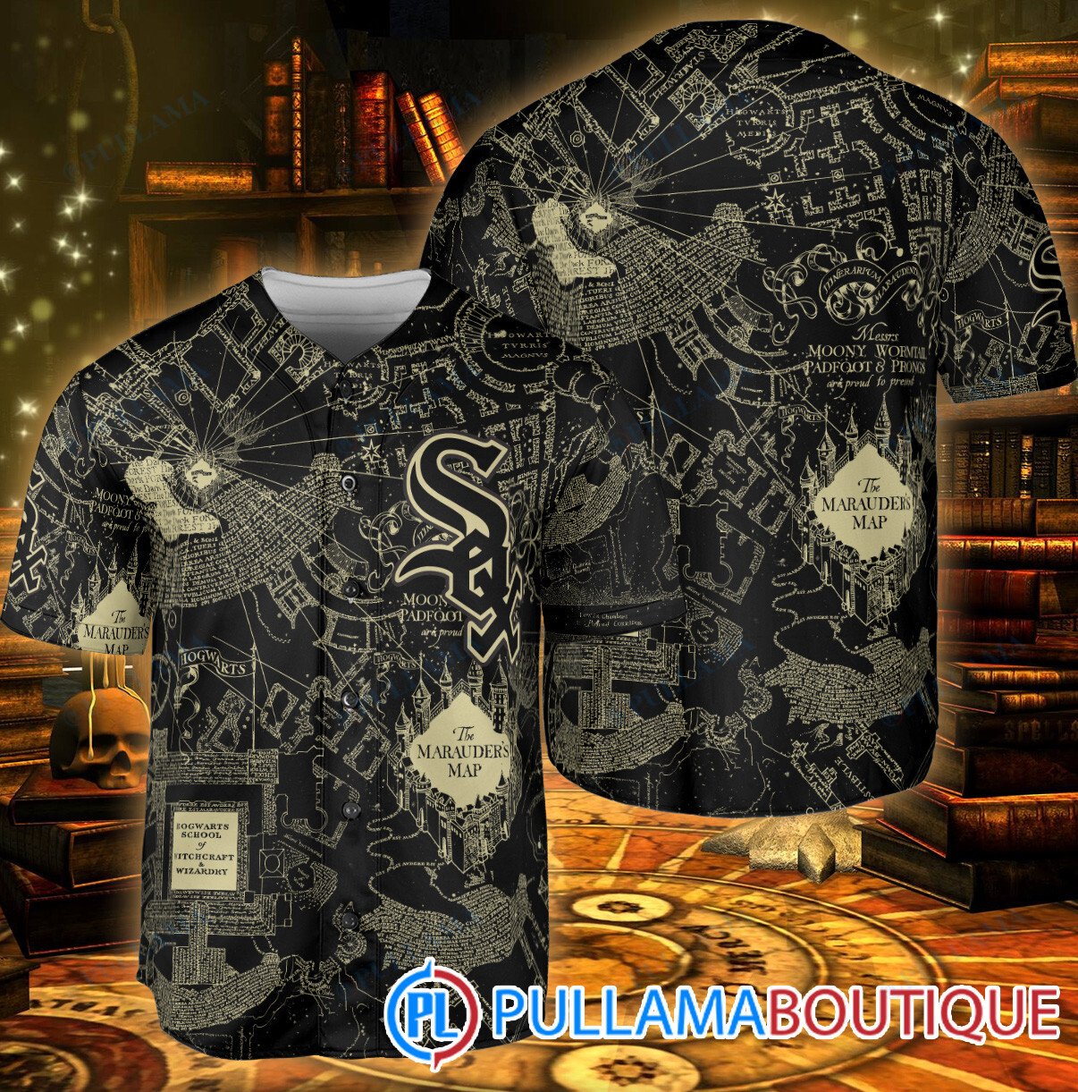 New York Mets Harry Potter The Marauders Map Baseball Jersey Black