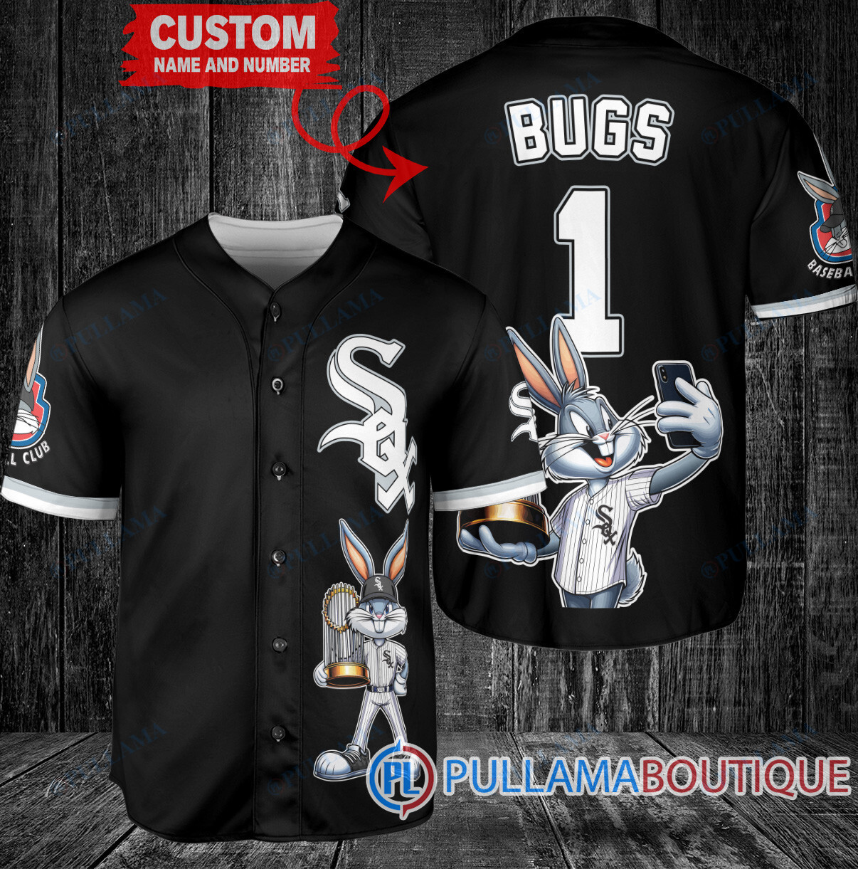 Kansas City Royals x Bugs Bunny with Trophy Baseball Jersey White