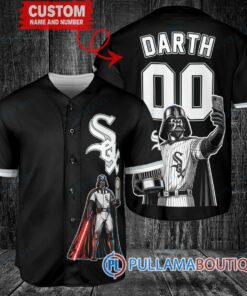 Chicago White Sox x Darth Vader Star Wars with Trophy Baseball Jersey Black