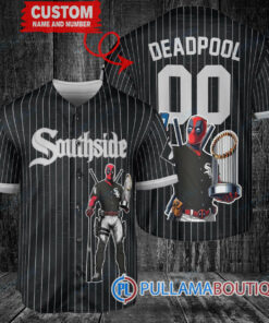 Chicago White Sox x Deadpool with Trophy Baseball Jersey Black City Connect