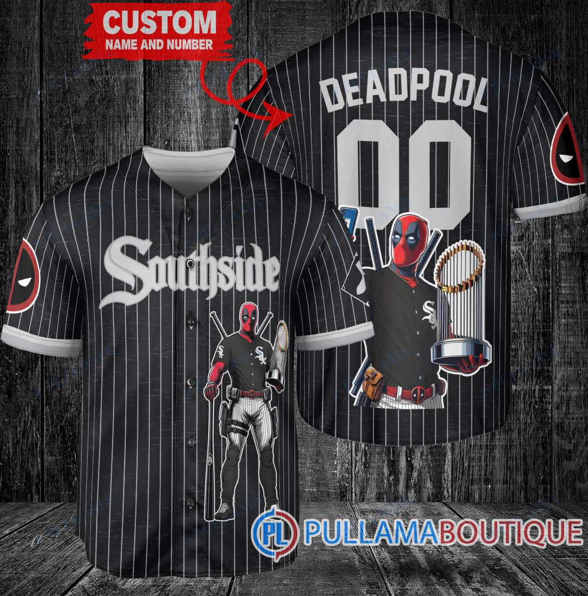 Philadelphia Phillies x Deadpool with Trophy Baseball Jersey Red