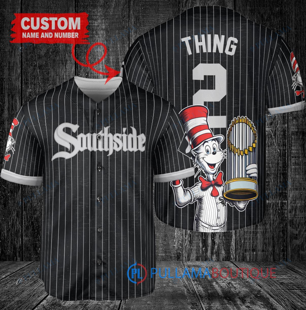 Baltimore Orioles x Dr Seuss with World Series Trophy Custom Baseball Jersey Black City Connect