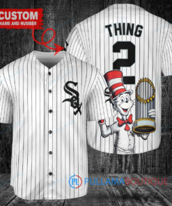 Chicago White Sox x Dr Seuss with World Series Trophy Custom Baseball Jersey White