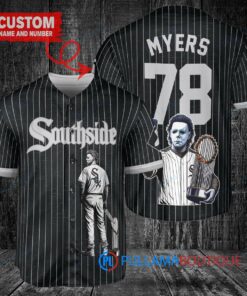 Chicago White Sox x Halloween Michael Myers with Trophy Custom Baseball Jersey Black City Connect