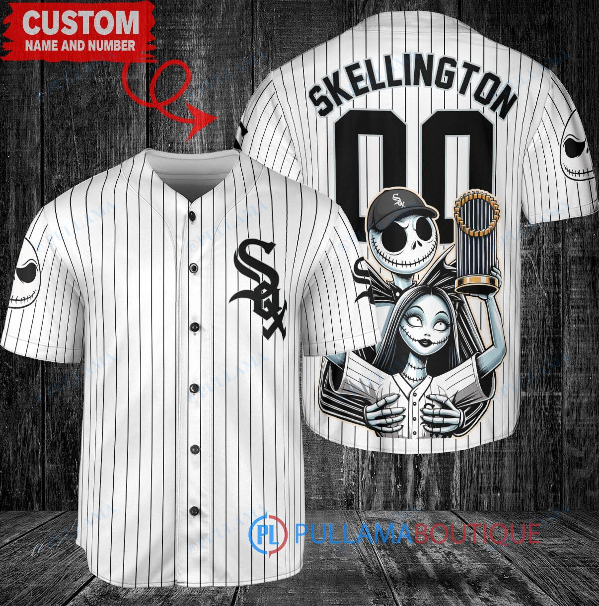 Oakland Athletics Jack Skellington Sally World Series Trophy Baseball Jersey Gold