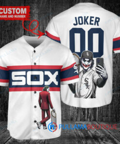 Chicago White Sox x Joker DC Comics with Trophy Custom Baseball Jersey White Stripe