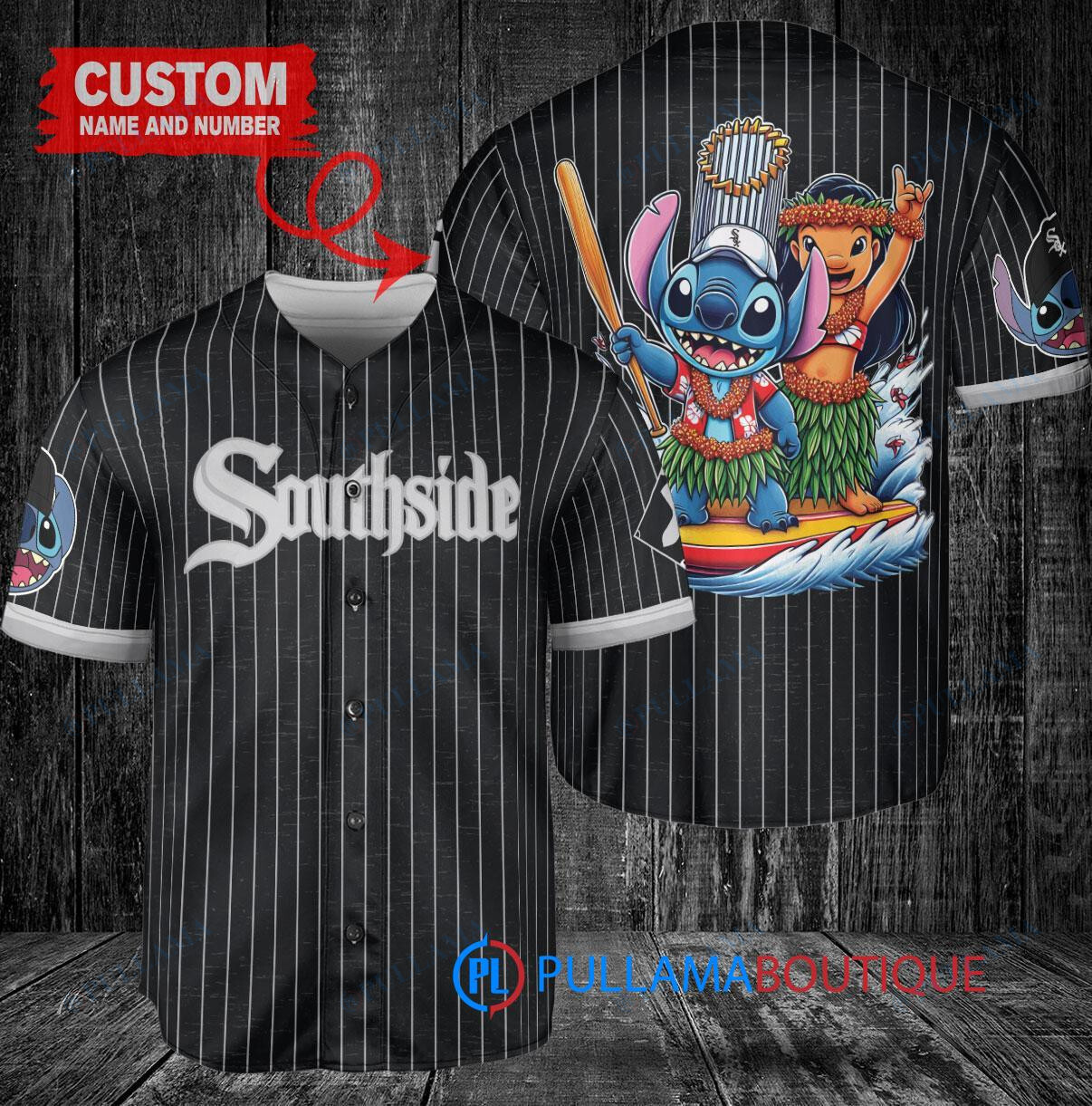 Boston Red Sox x Lilo & Stitch with Trophy Baseball Jersey Red