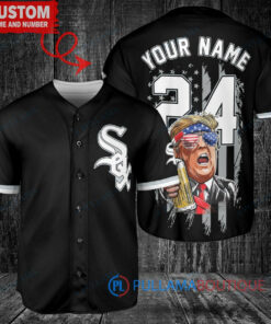 Chicago White Sox x Limited Edition with World Series Trophy Custom Baseball Jersey Black