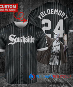 Chicago White Sox x Lord Voldemort Harry Potter with Trophy Custom Baseball Jersey Black City Connect