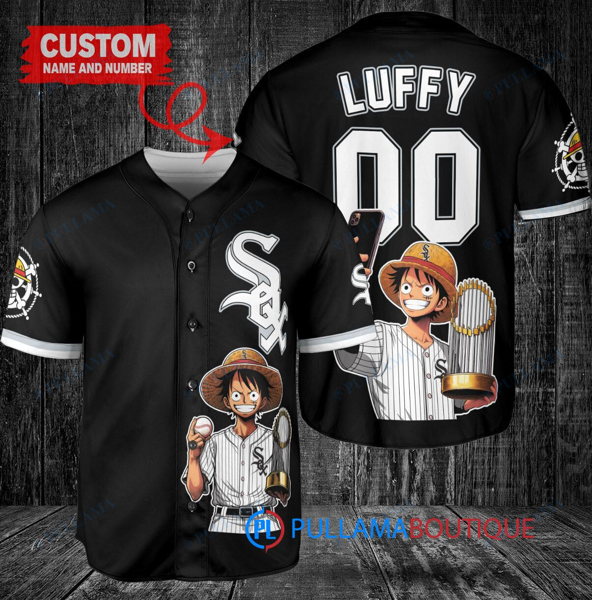 Cleveland Guardians x Luffy One Piece with Trophy Custom Baseball Jersey Red