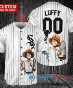 Chicago White Sox x Luffy One Piece with Trophy Custom Baseball Jersey White