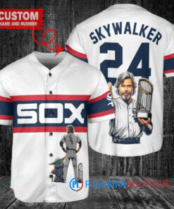 Chicago White Sox x Luke Skywalker Star Wars with Trophy Custom Baseball Jersey White Stripe