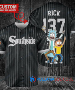 Chicago White Sox x Rick and Morty with Trophy Custom Baseball Jersey Black City Connect