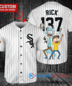 Chicago White Sox x Rick and Morty with Trophy Custom Baseball Jersey White