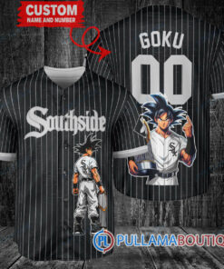 Chicago White Sox x Son Goku Kakarot Super Saiyan Dragon Ball Z with Trophy Baseball Jersey Black City Connect V2