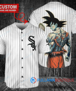 Chicago White Sox x Son Goku Kakarot Super Saiyan Dragon Ball Z with Trophy Baseball Jersey White