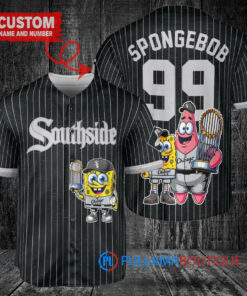 Chicago White Sox x SpongeBob SquarePants with Trophy Custom Baseball Jersey Black City Connect