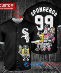 Chicago White Sox x SpongeBob SquarePants with Trophy Custom Baseball Jersey Black