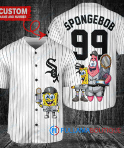 Chicago White Sox x SpongeBob SquarePants with Trophy Custom Baseball Jersey White