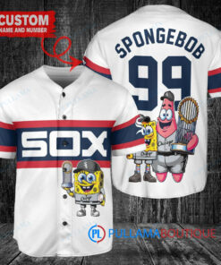 Chicago White Sox x SpongeBob SquarePants with Trophy Custom Baseball Jersey White Stripe