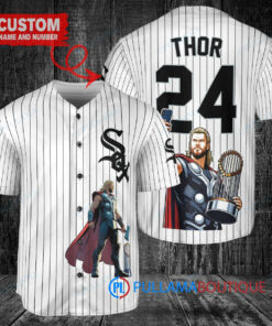 Chicago White Sox x Thor Marvel with Trophy Custom Baseball Jersey White