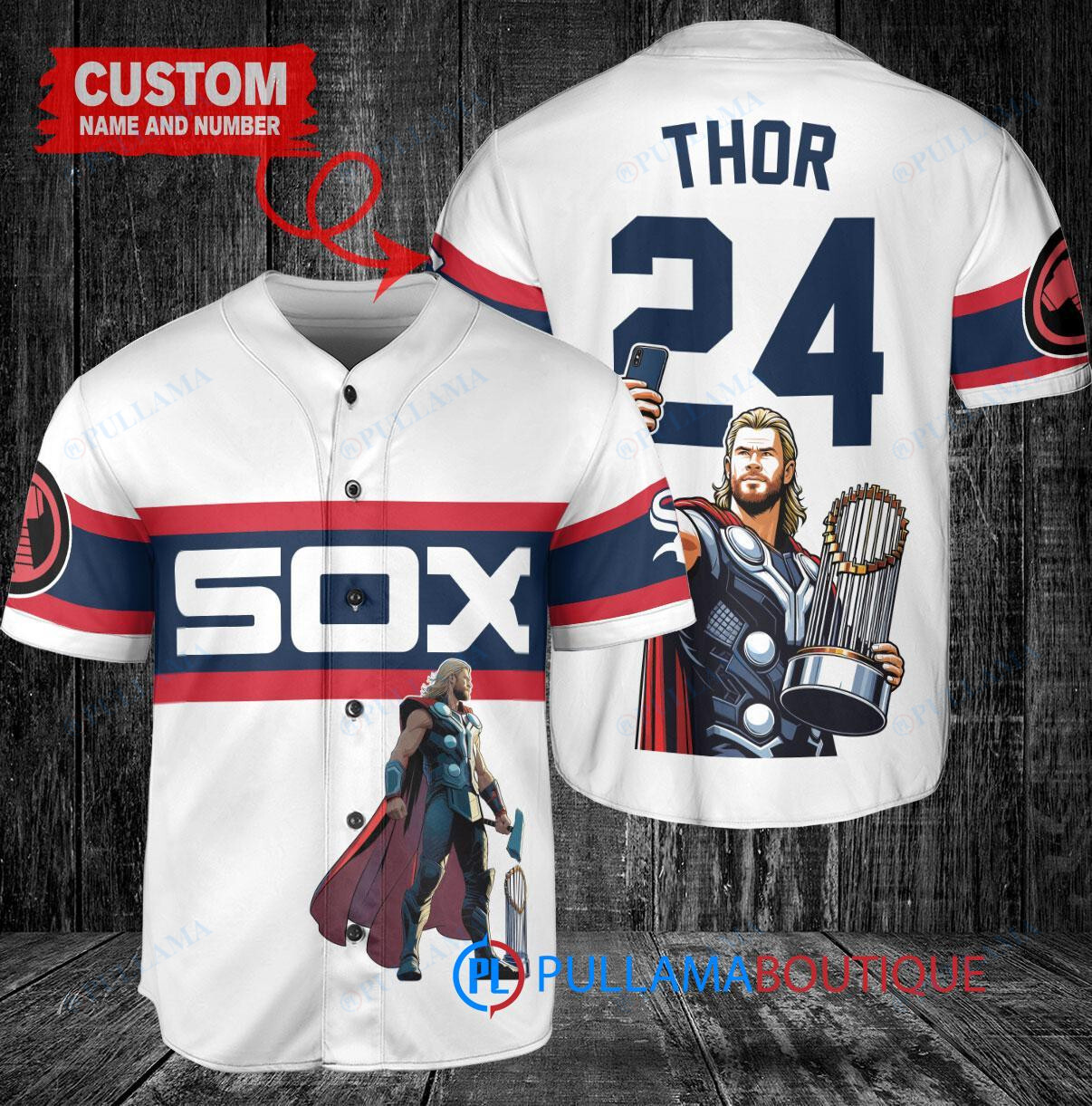 Texas Rangers x Thor Marvel with Trophy Custom Baseball Jersey Royal