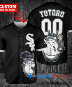 Chicago White Sox x Totoro Studio Ghibli Baseball Jersey – Black Trophy Design