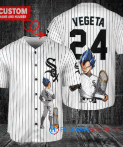 Chicago White Sox x Vegeta Super Saiyan Dragon Ball Z with Trophy Custom Baseball Jersey White