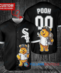 Chicago White Sox x Winnie the Pooh with Trophy Custom Baseball Jersey Black