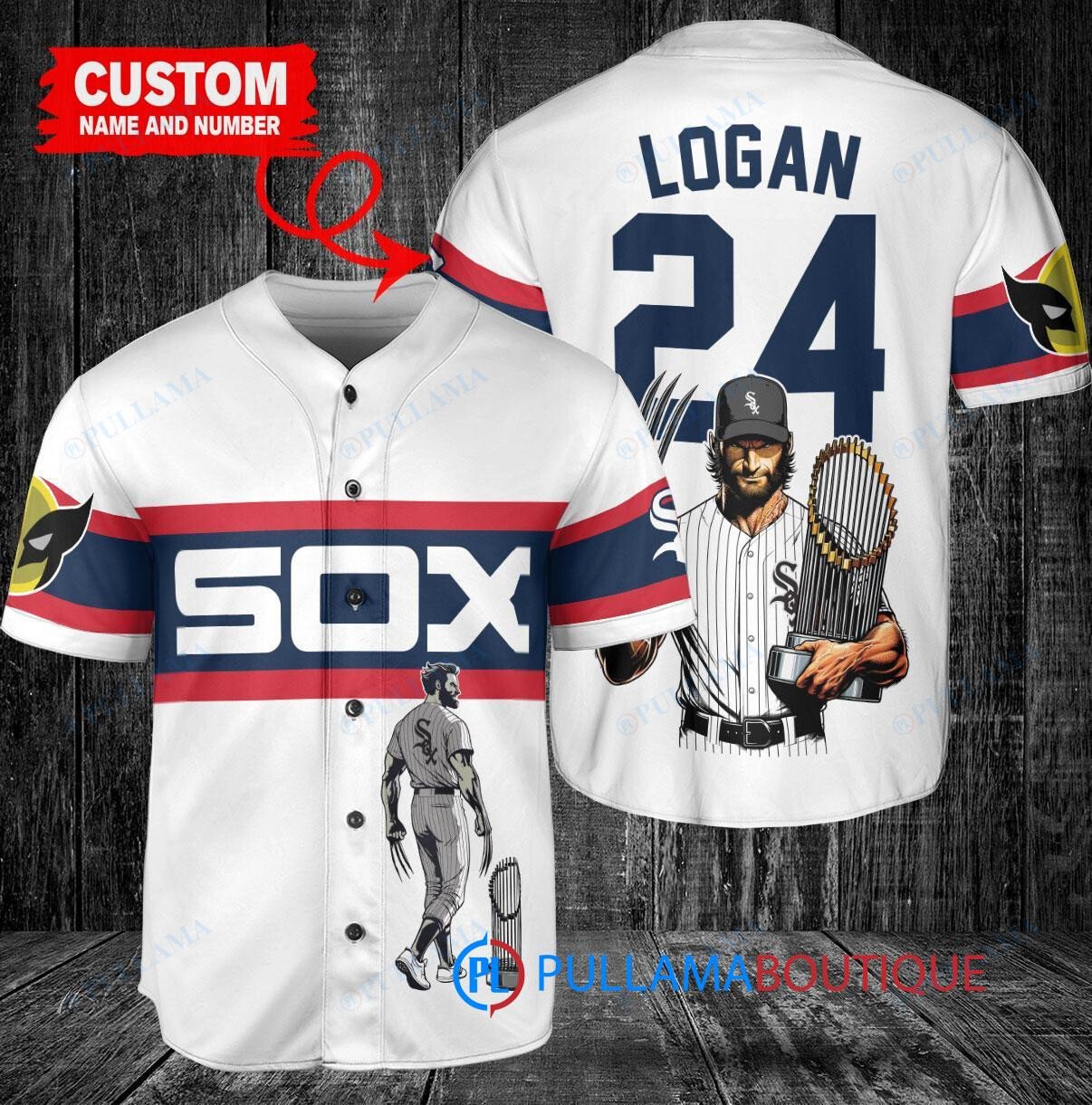 Chicago Cubs x Wolverine Logan with Trophy Custom Baseball Jersey White