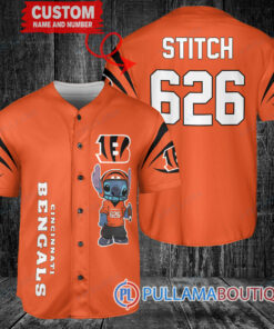 Cincinnati Bengals Stitch Custom Baseball Jersey Orange