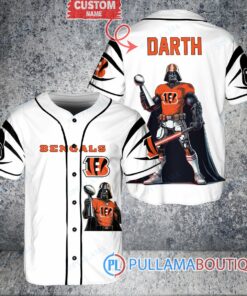 Cincinnati Bengals x Darth Vader Star Wars with Trophy Custom Baseball Jersey White