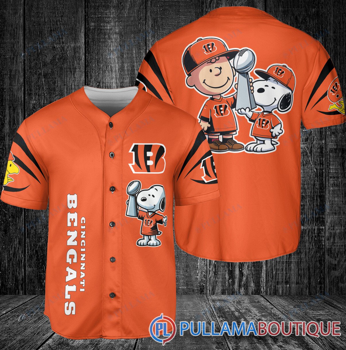 Kansas City Chiefs x Snoopy and Charlie Brown with Trophy Baseball Jersey Gold