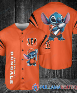 Cincinnati Bengals x Stitch with Trophy Baseball Jersey Orange