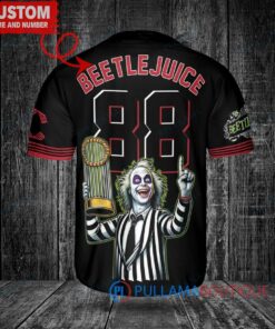 Cincinnati Reds Beetlejuice Halloween World Series Trophy Baseball Jersey Black