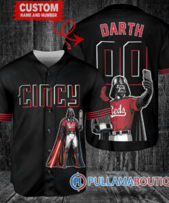 Cincinnati Reds Darth Vader Star Wars Trophy Baseball Jersey Black 2023