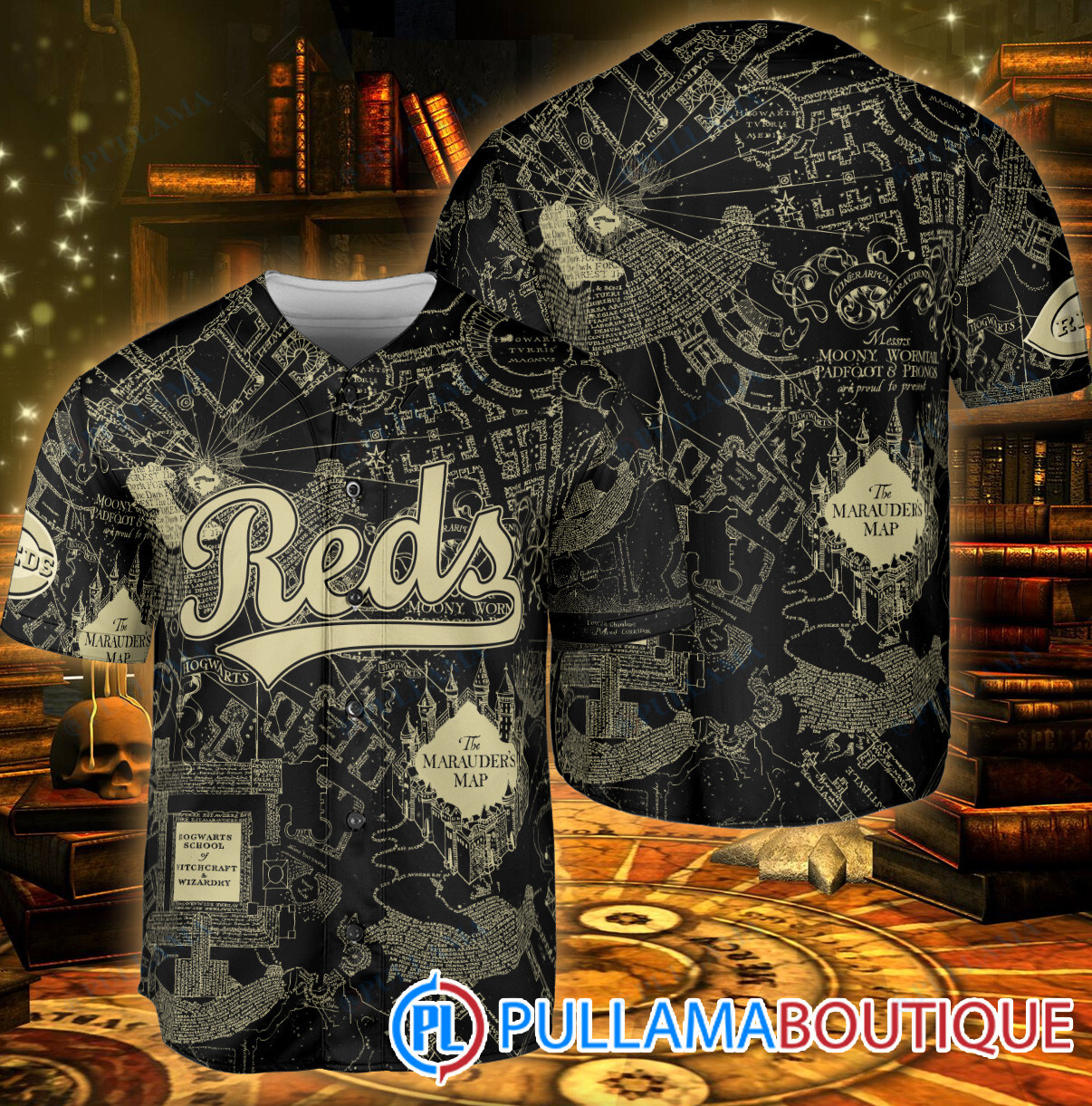 St. Louis Cardinals Harry Potter The Marauders Map Baseball Jersey Black