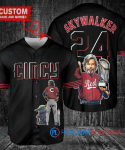 Cincinnati Reds Luke Skywalker Star Wars Trophy Baseball Jersey Black 2023