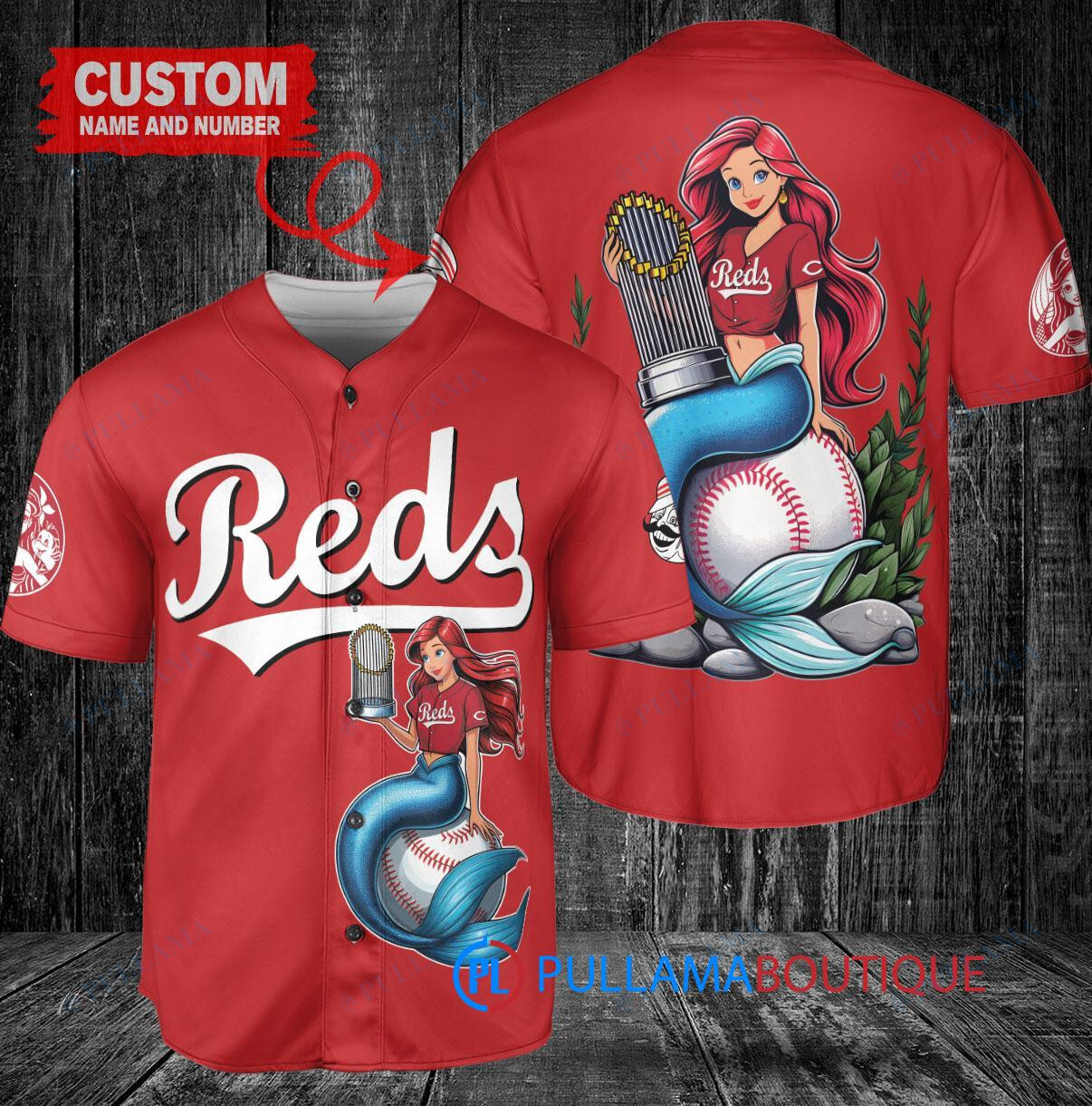 Arizona Diamondbacks x Ariel Mermaid with Trophy Custom Baseball Jersey Cream-Purple