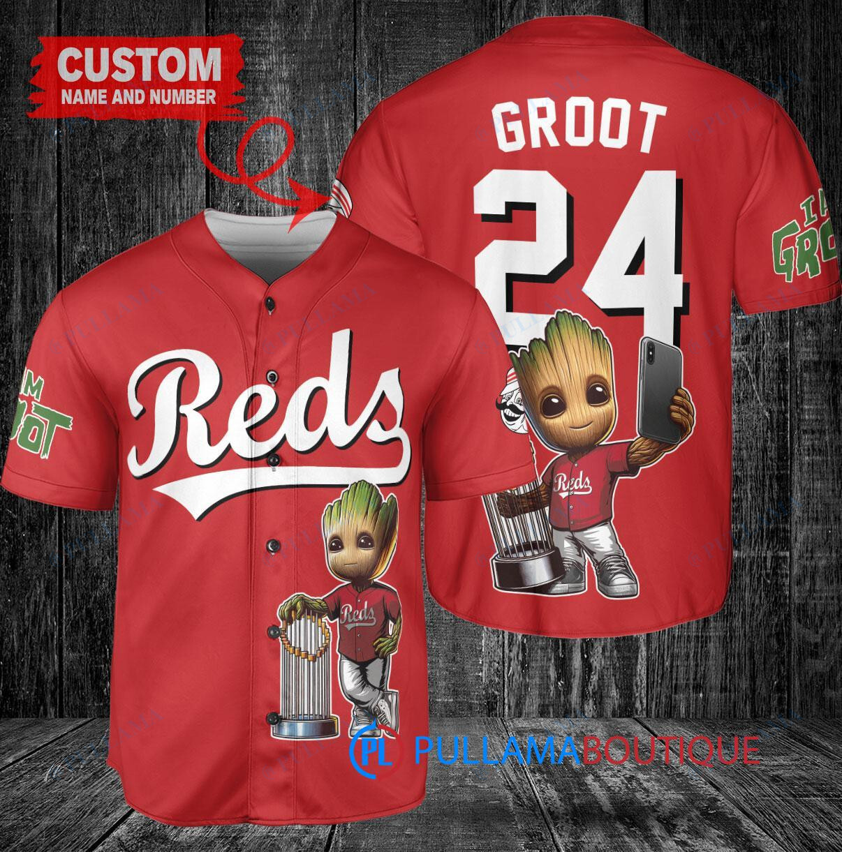 Cleveland Guardians x Baby Groot Marvel Guardians Of The Galaxy with Trophy Custom Baseball Jersey White