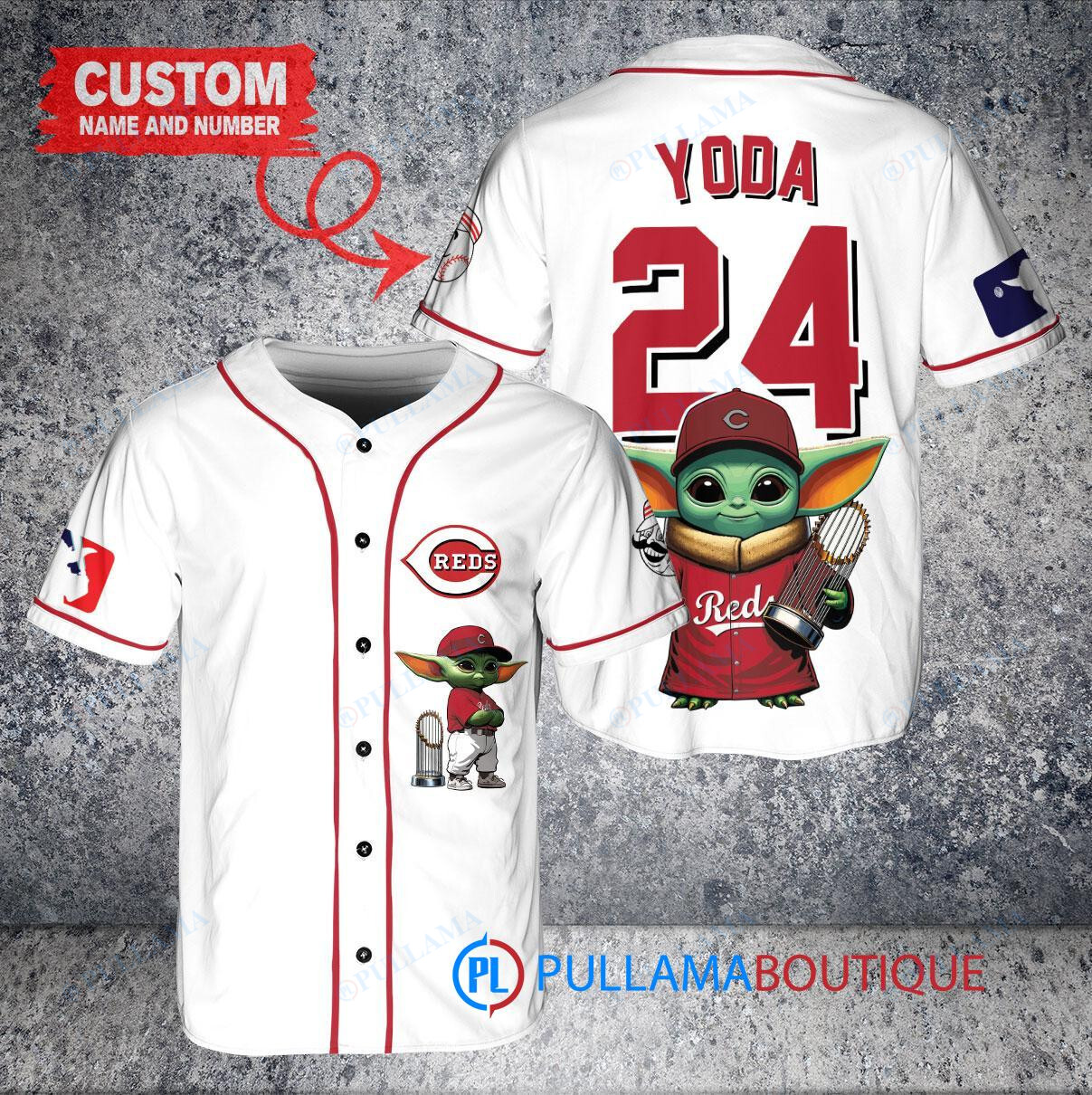 Seattle Mariners x Baby Yoda Star Wars The Mandalorian with Trophy Custom Baseball Jersey Royal