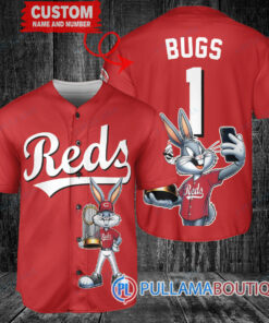 Cincinnati Reds x Bugs Bunny with Trophy Baseball Jersey Red