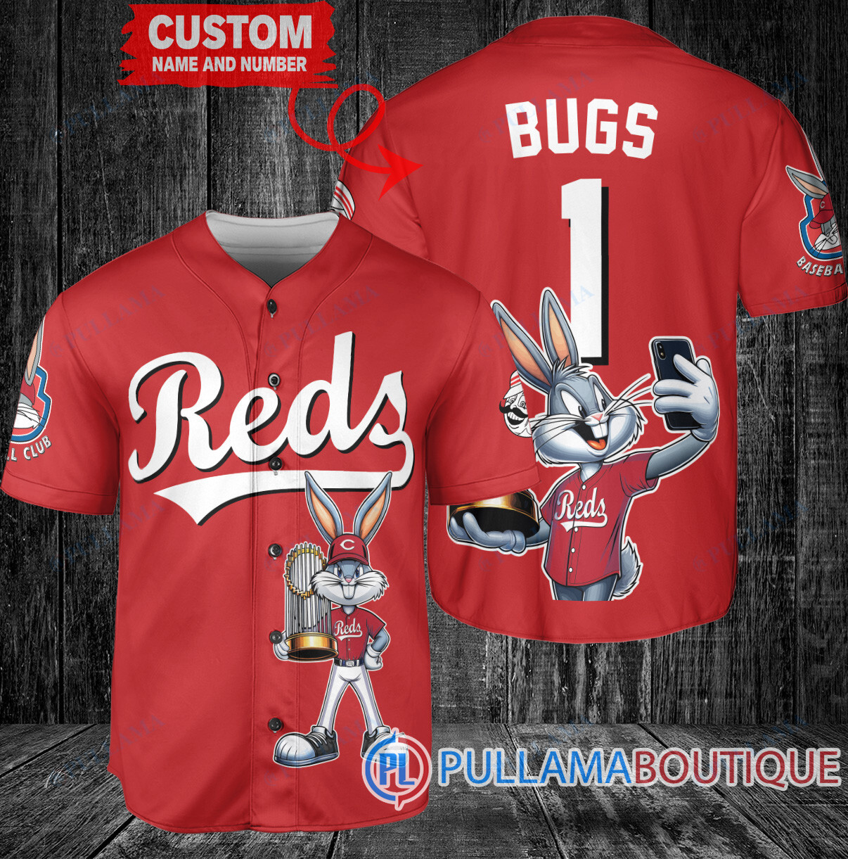 Tampa Bay Rays x Bugs Bunny with Trophy Baseball Jersey White Home Replica