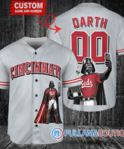 Cincinnati Reds x Darth Vader Star Wars with Trophy Baseball Jersey Gray