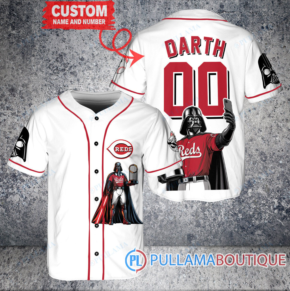 St. Louis Cardinals x Darth Vader Star Wars with Trophy Baseball Jersey Cream