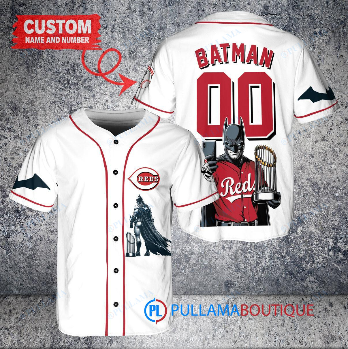 Milwaukee Brewers x DC Comics Batman The Dark Knight with Trophy Custom Baseball Jersey Blue City Connect