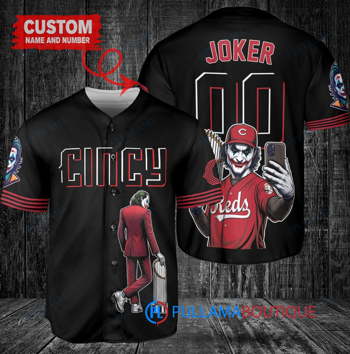 Baltimore Orioles x Joker DC Comics with Trophy Custom Baseball Jersey Black City Connect