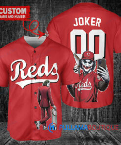 Cincinnati Reds x Joker DC Comics with Trophy Custom Baseball Jersey Red