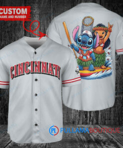 Cincinnati Reds x Lilo & Stitch with Trophy Baseball Jersey Gray